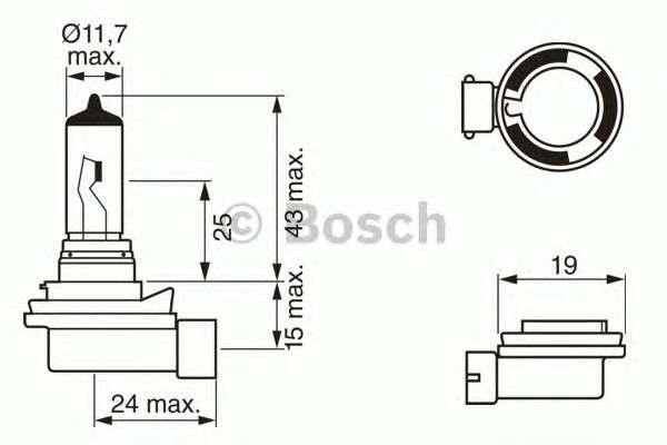  1 987 302 081 BOSCH   H8 12V 35W PGJ19-1 PURE LIGHT (- Bosch) 