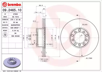  09.A450.11 BREMBO   MITSUBISHI PAJERO III 2.5TD . (- BREMBO) 
