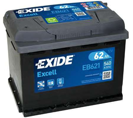  EB621 EXIDE  62Ah-12v Exide EXCELL (242175190), L, EN540 