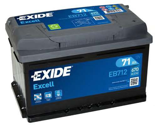  EB712 EXIDE  6-71 R+ (670) () () EXCELL Exide 