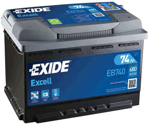  EB740 EXIDE  74Ah-12v Exide EXCELL (278175190), R, EN680 