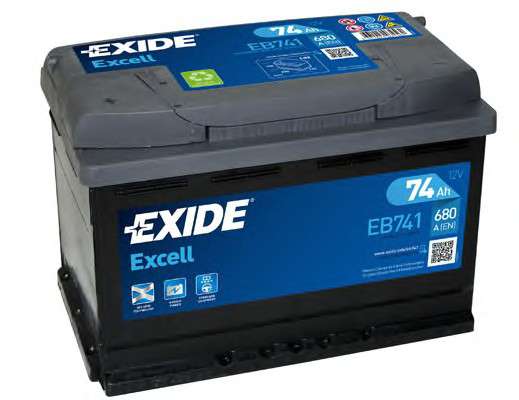  EB741 EXIDE  74Ah-12v Exide EXCELL (278175190), L, EN680 