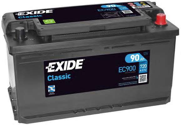  EC900 EXIDE  90Ah-12v Exide CLASSIC (353175190), R, EN720 