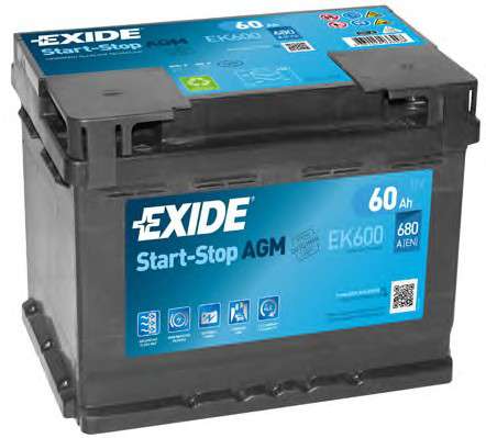  EK600 EXIDE  Exide START-STOP AGM (242?175?190), 60, 680, R+ 