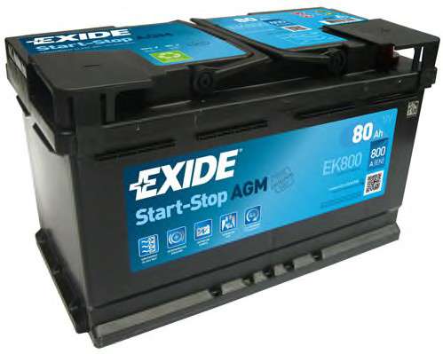  EK800 EXIDE  80Ah-12v Exide AGM (315175190), R, EN800 