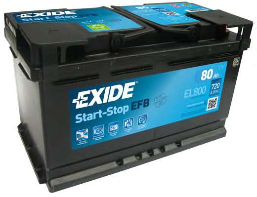  EL800 EXIDE  80Ah-12v Exide EFB (315175190), R, EN800 