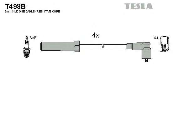 Запчасть T498B TESLA Комплект кабелiв запалювання фото