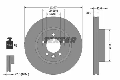  92134505 TEXTAR   LAND ROVER Discovery/Range Rover Sport \F D=317mm \04-10 